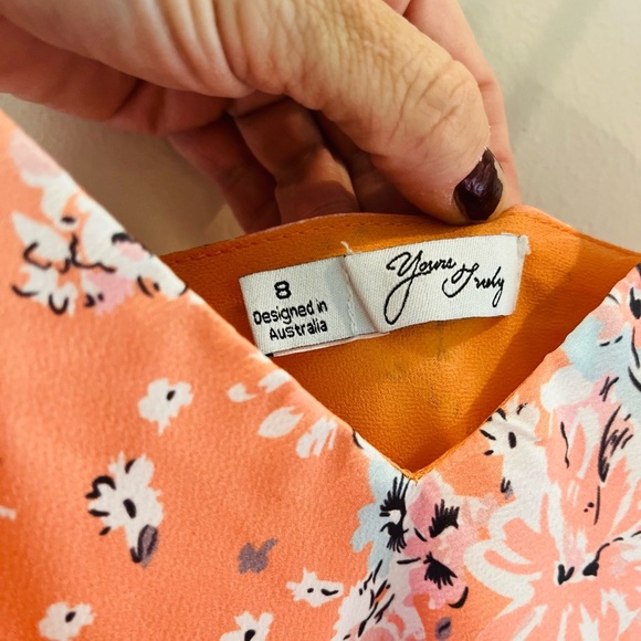 Floral Orange Spaghetti Strap Dress - Picture 2 of 3